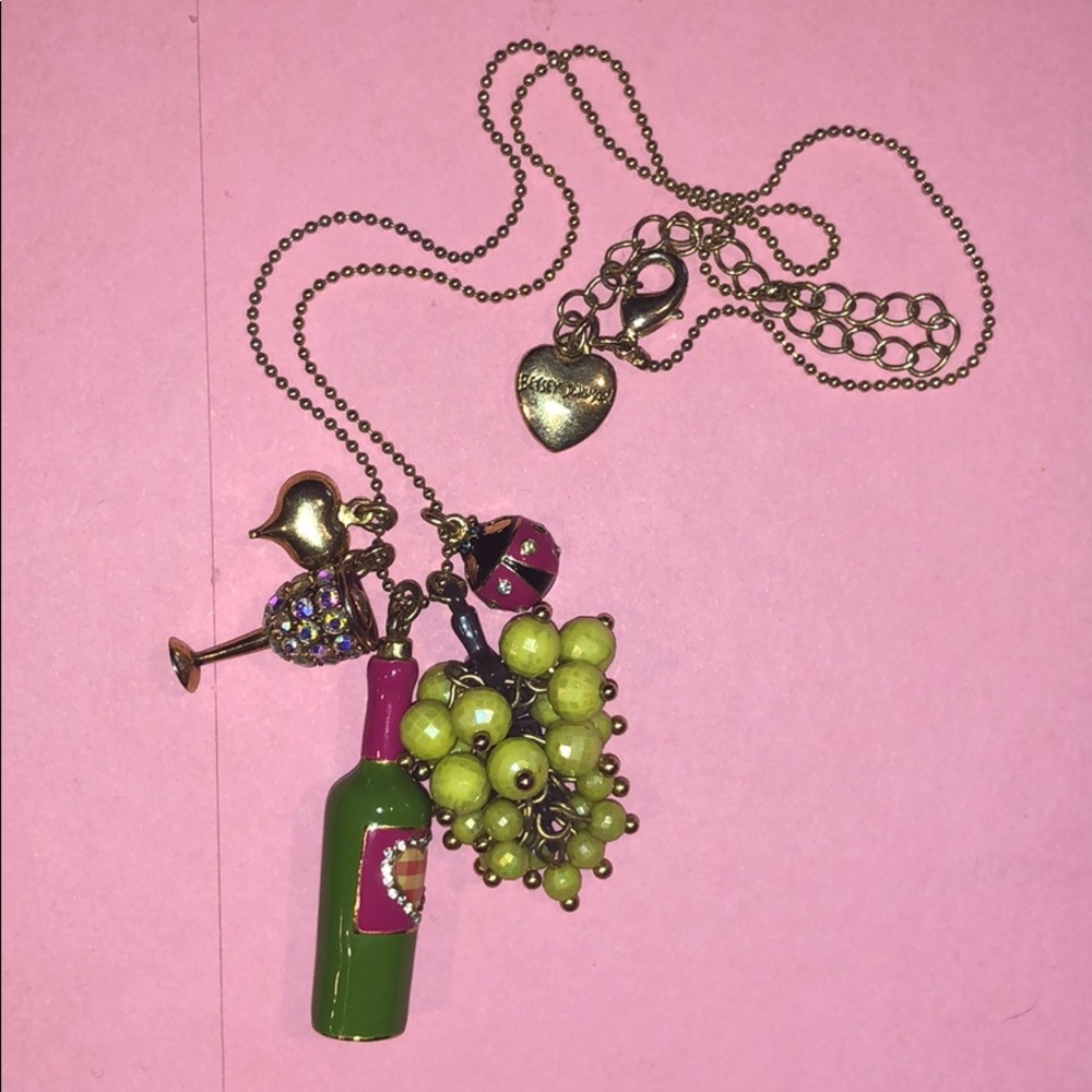 Betsey Johnson picnic wine and grapes necklace